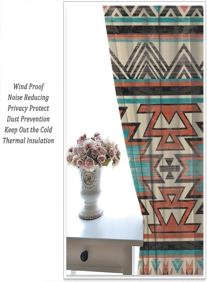 LOMADIA Aztec Blackout Curtain, Rustic Western Fantasy Boho Tribal Southwest Native American Pattern Decor Window Rod Pocket Thermal Insulated Curtains Panels for Bedroom Living Room Drapes 42x45in - Image 4